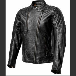 Roland Sands Clash Black Leather Jacket XL with Armor